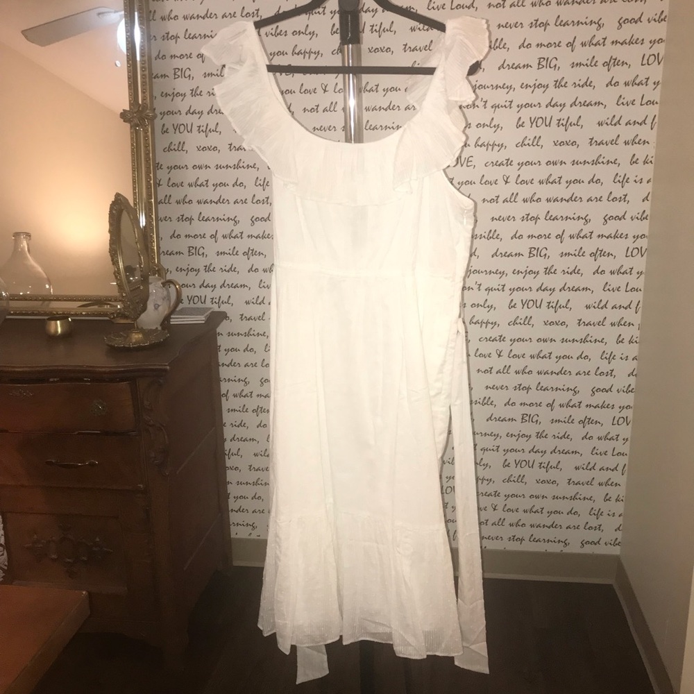 Off the shoulder Tie Waist Dress